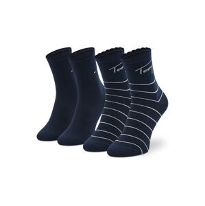 Tommy Hilfiger dámské modré ponožky 2P STRIPE